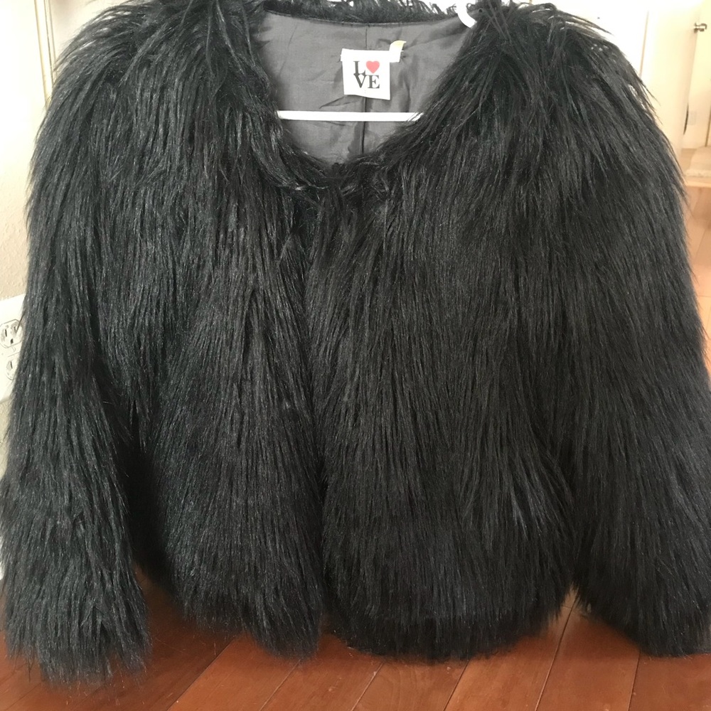 Black fur jacket